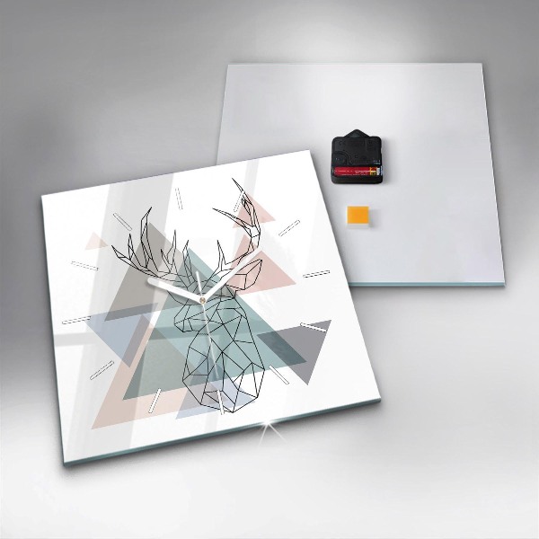 Zegar ścienny kwadratowy Renifer styl skandynawski