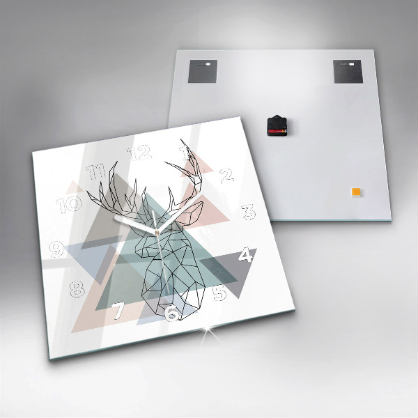 Zegar ścienny kwadratowy Renifer styl skandynawski