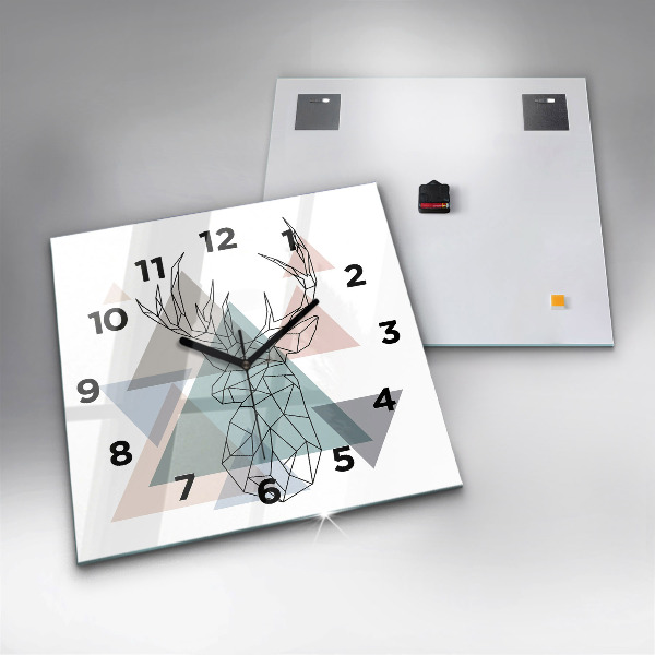 Zegar ścienny kwadratowy Renifer styl skandynawski