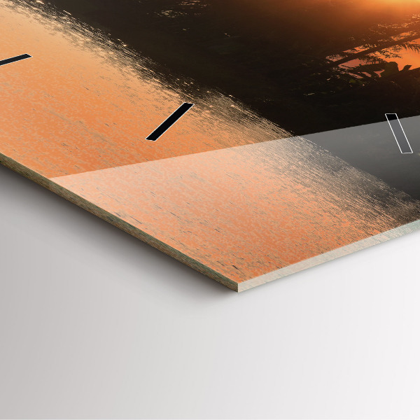 Zegar ścienny kwadratowy Zachód słońca i palmy