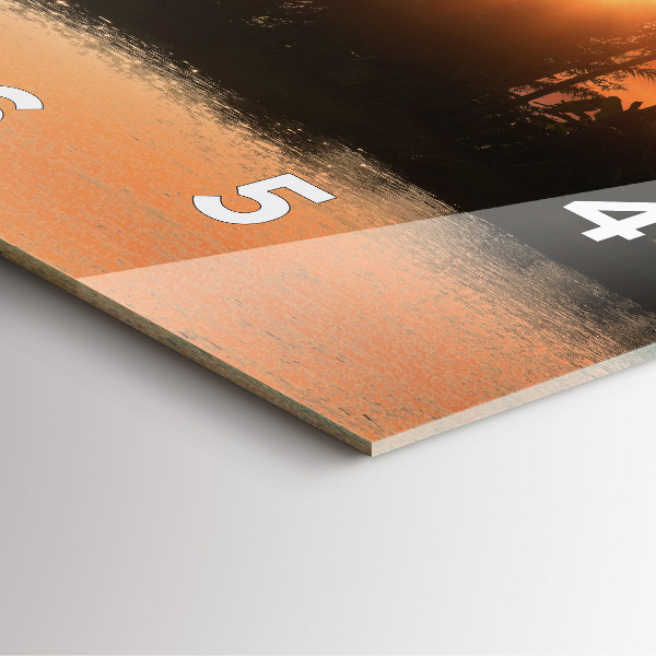 Zegar ścienny kwadratowy Zachód słońca i palmy