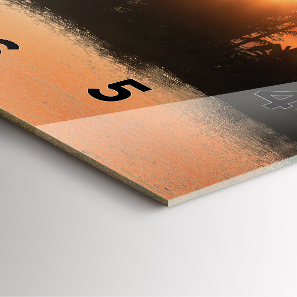 Zegar ścienny kwadratowy Zachód słońca i palmy