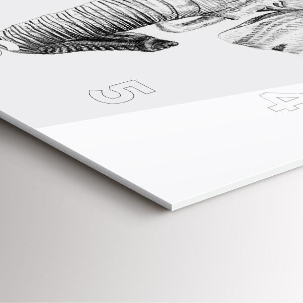 Zegar ścienny kwadratowy Graficzna głowa słonia