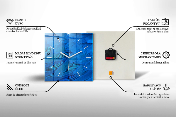 Zegar ścienny kwadratowy Graficzna lisia głowa