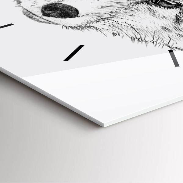 Zegar ścienny kwadratowy Graficzna lisia głowa