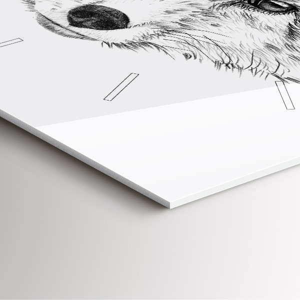 Zegar ścienny kwadratowy Graficzna lisia głowa