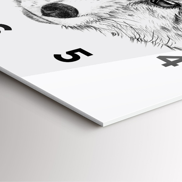 Zegar ścienny kwadratowy Graficzna lisia głowa