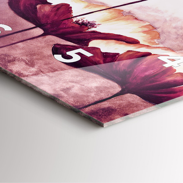 Zegar ścienny kwadratowy Rozkwitające kwiaty maki