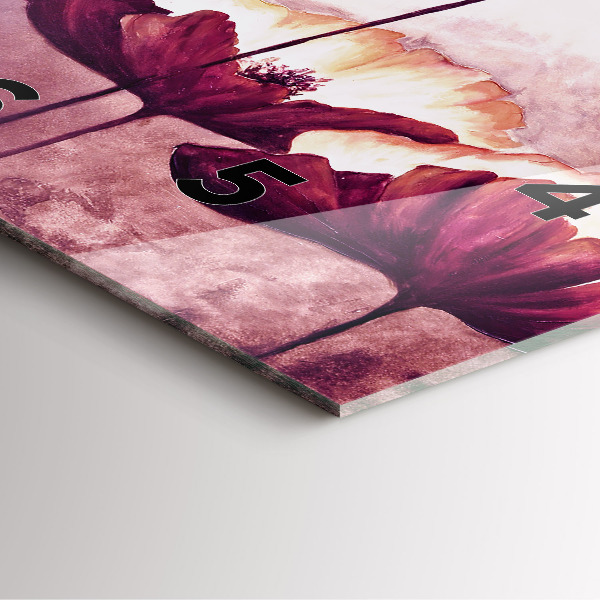 Zegar ścienny kwadratowy Rozkwitające kwiaty maki