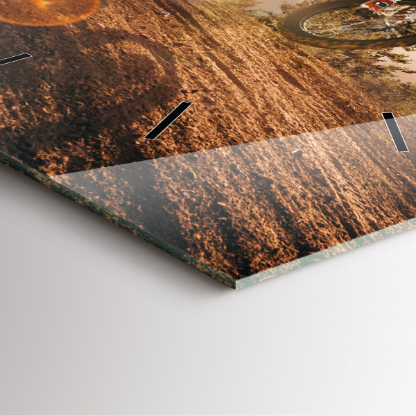 Zegar ścienny kwadratowy Mężczyzna na motocyklu