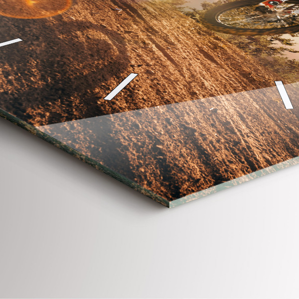 Zegar ścienny kwadratowy Mężczyzna na motocyklu