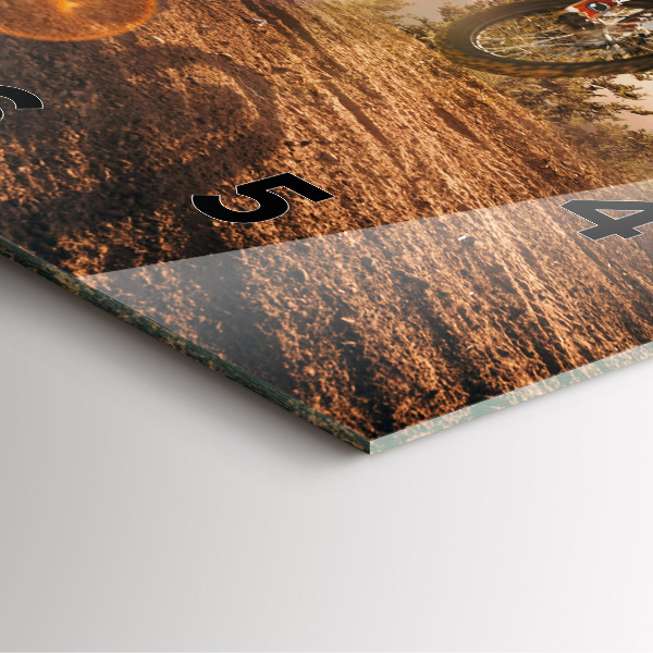 Zegar ścienny kwadratowy Mężczyzna na motocyklu