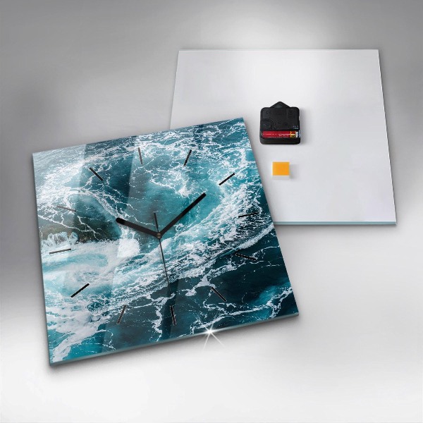 Zegar ścienny kwadratowy Wirujące spienione fale