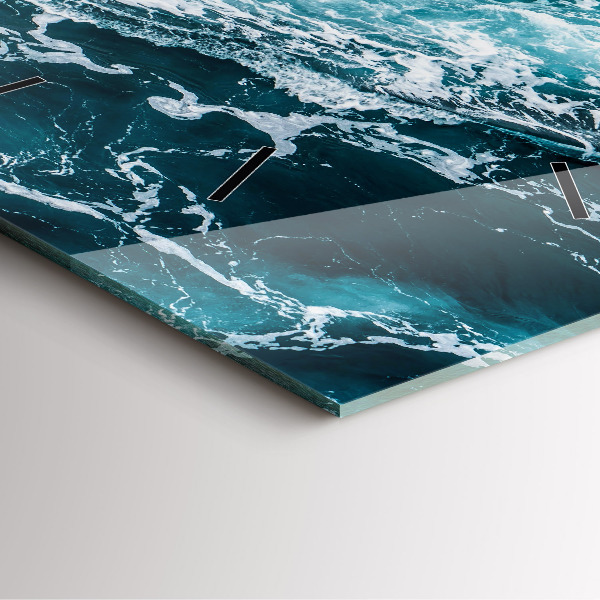 Zegar ścienny kwadratowy Wirujące spienione fale