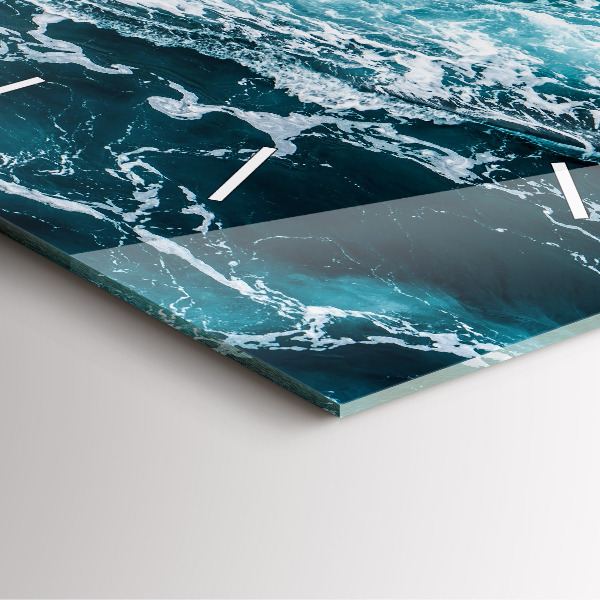 Zegar ścienny kwadratowy Wirujące spienione fale