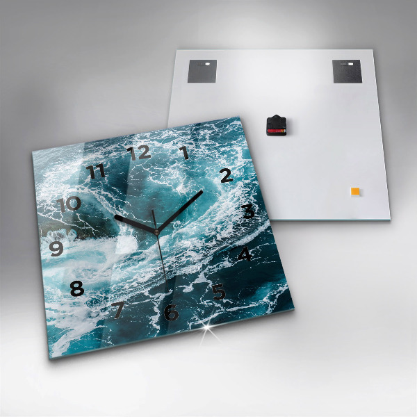 Zegar ścienny kwadratowy Wirujące spienione fale