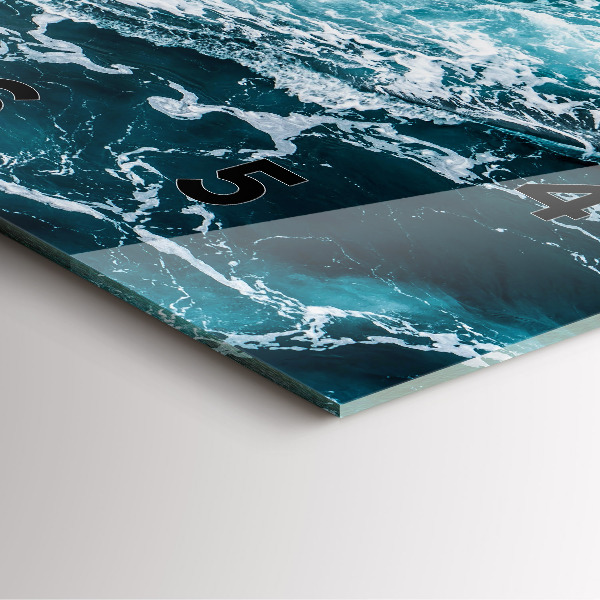 Zegar ścienny kwadratowy Wirujące spienione fale