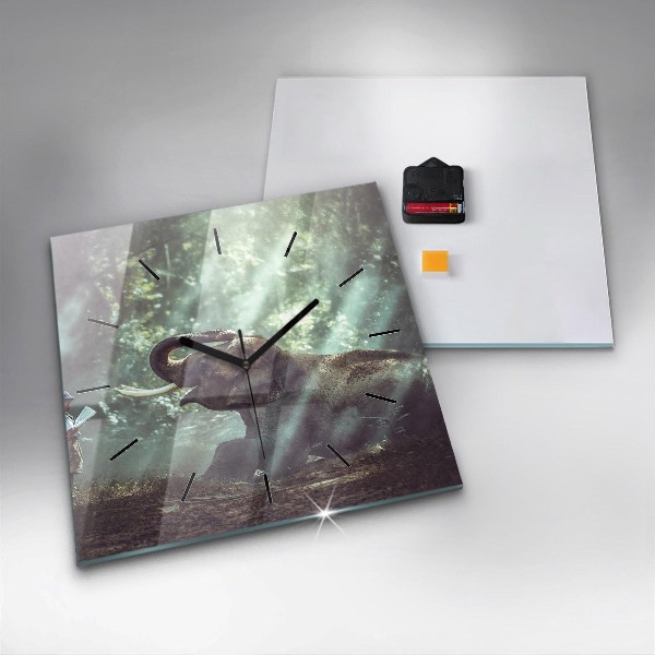 Zegar ścienny kwadratowy Chłopczyk czyta książkę