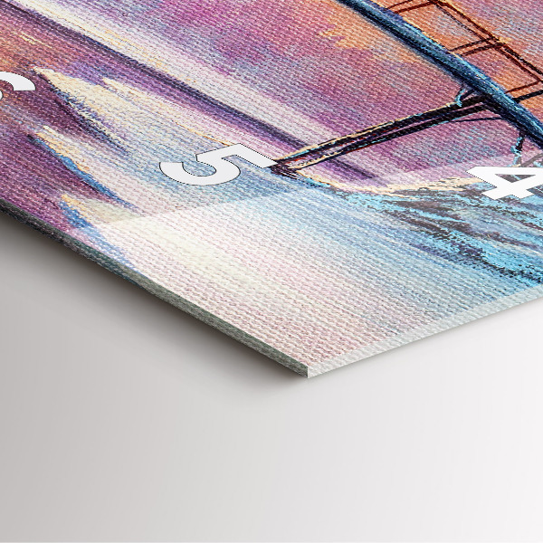 Zegar ścienny kwadratowy Choinka i most