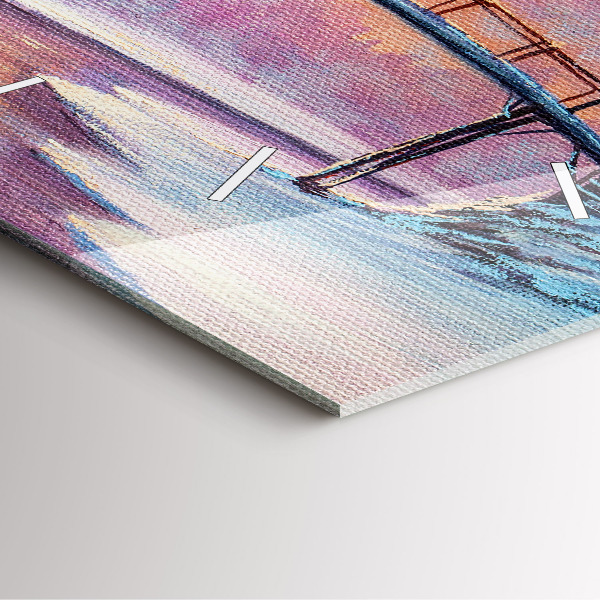 Zegar ścienny kwadratowy Choinka i most