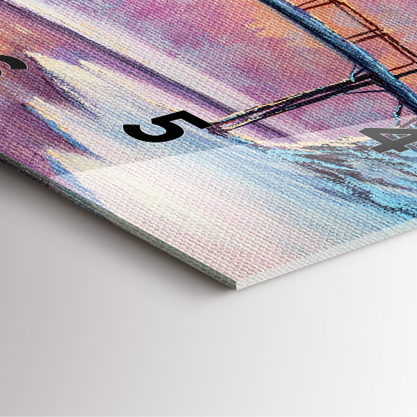 Zegar ścienny kwadratowy Choinka i most