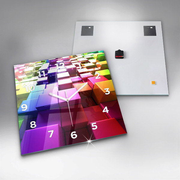 Kwadratowy zegar Kolorowe kostki