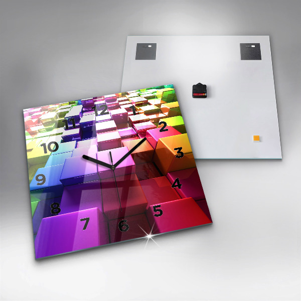 Kwadratowy zegar Kolorowe kostki