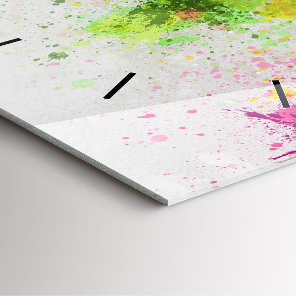 Kwadratowy zegar Mapa świata na papierze