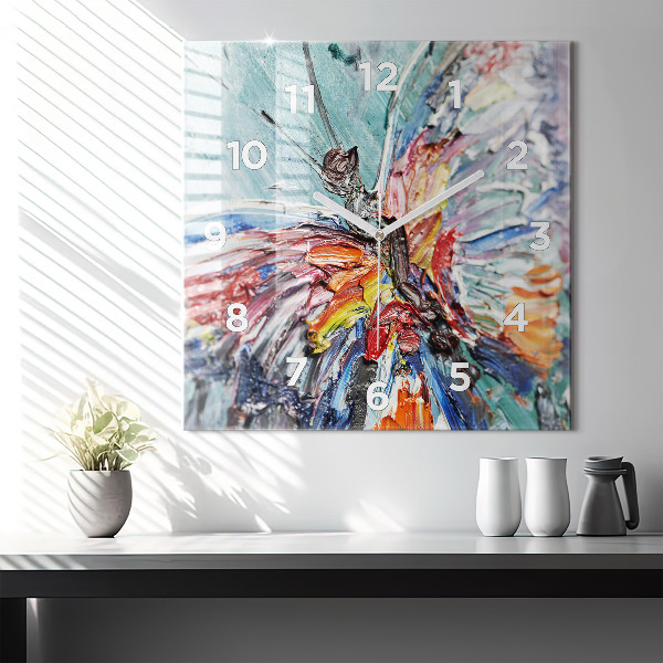 Kwadratowy zegar Fragment sztuki olejnej