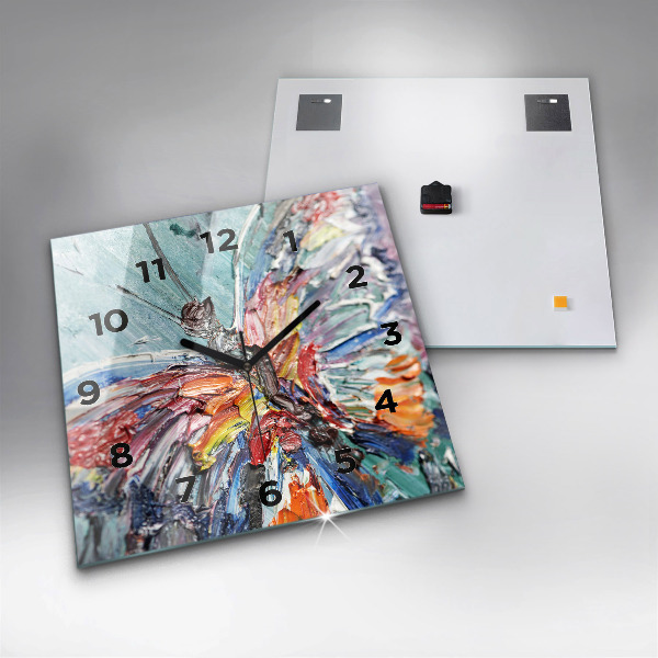 Kwadratowy zegar Fragment sztuki olejnej