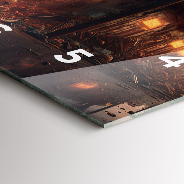 Zegar ścienny kwadratowy Apokaliptyczny budynek