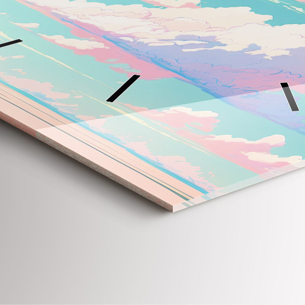 Zegar ścienny kwadratowy Pastelowy kolor nieba