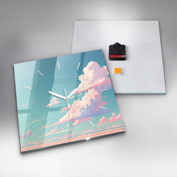 Zegar ścienny kwadratowy Pastelowy kolor nieba