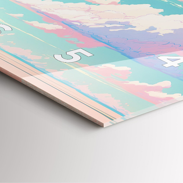 Zegar ścienny kwadratowy Pastelowy kolor nieba