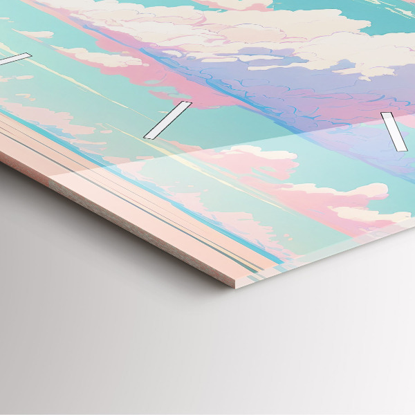 Zegar ścienny kwadratowy Pastelowy kolor nieba