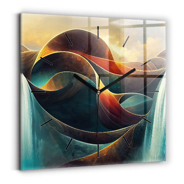 Zegar ścienny kwadratowy Płynący wodospad