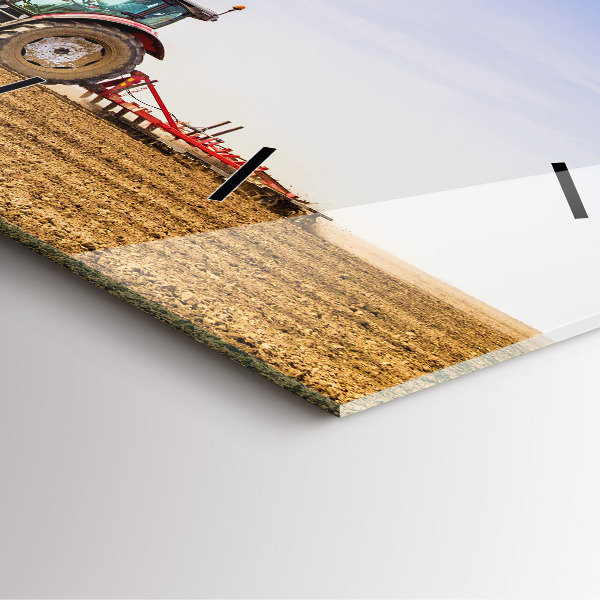 Kwadratowy zegar Rolnik w traktorze