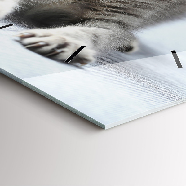 Kwadratowy zegar Kot na kanapie