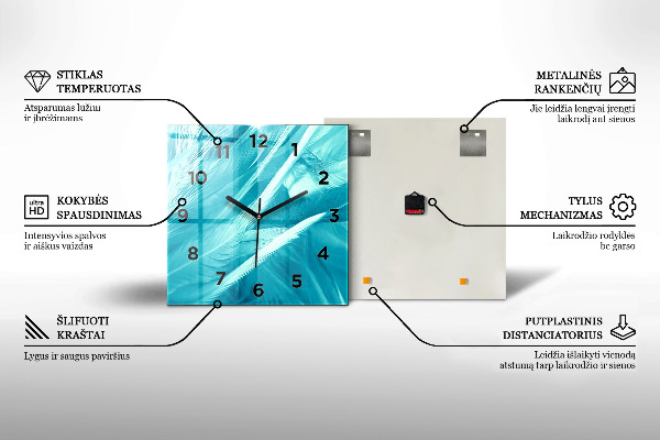 Kwadratowy zegar Śpiący mały kotek