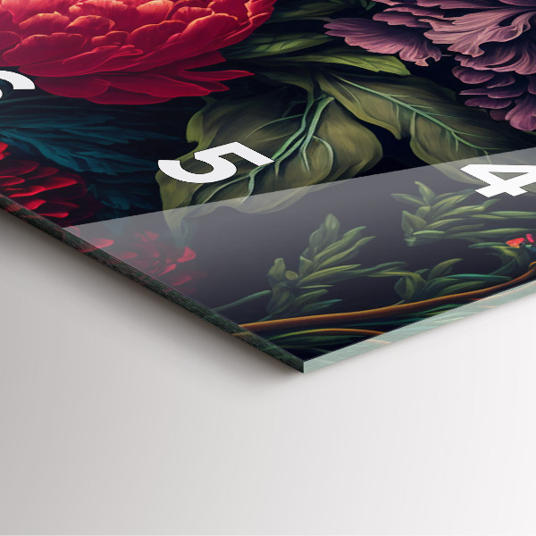 Zegar na ścianę kwadratowy Vintage bukiet kwiatów