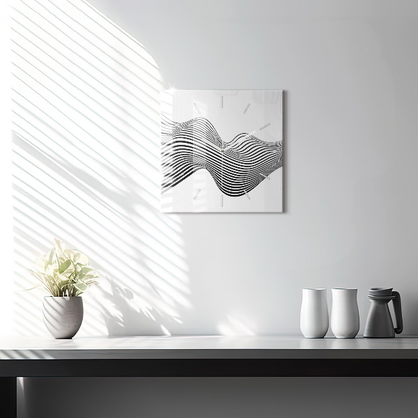 Zegar ścienny kwadratowy Sztuka czarno-biała