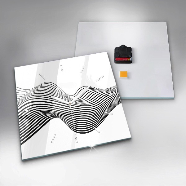 Zegar ścienny kwadratowy Sztuka czarno-biała