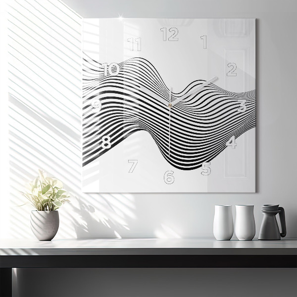 Zegar ścienny kwadratowy Sztuka czarno-biała