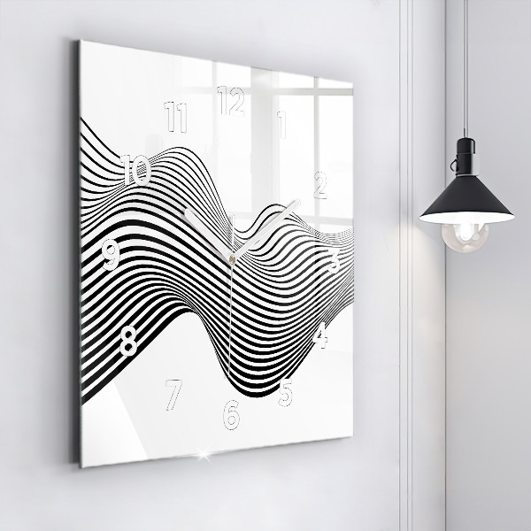 Zegar ścienny kwadratowy Sztuka czarno-biała