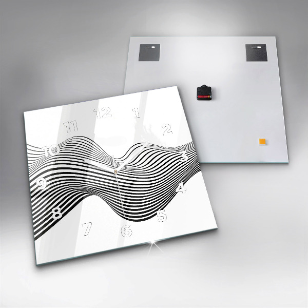 Zegar ścienny kwadratowy Sztuka czarno-biała
