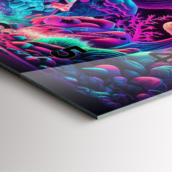 Zegar ścienny kwadratowy Neonowe grzyby