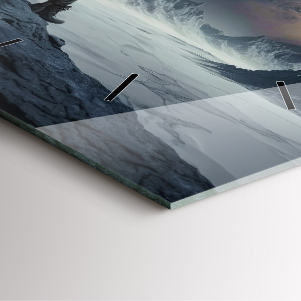 Zegar ścienny kwadratowy Człowiek na tle księżyca