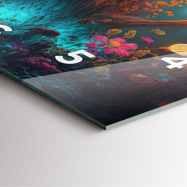 Zegar ścienny kwadratowy Las i magiczne grzyby