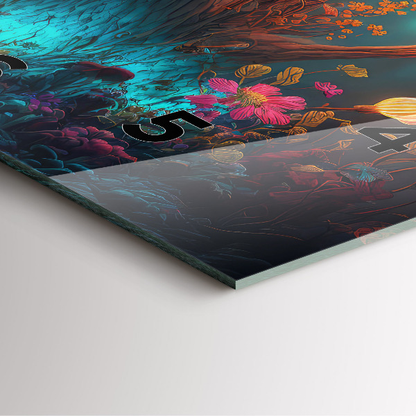 Zegar ścienny kwadratowy Las i magiczne grzyby