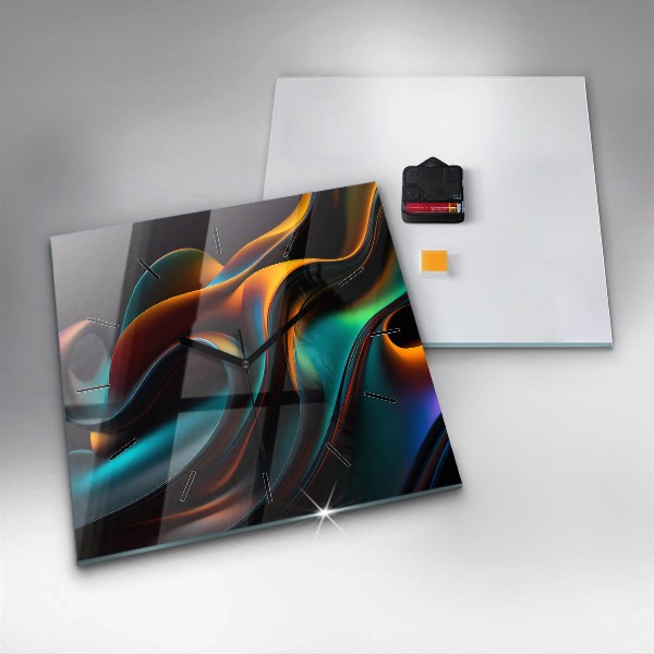 Zegar ścienny kwadratowy Futurystyczna fala